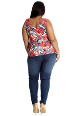 1461 Hibiscus Flower Print Laser Cut Vest