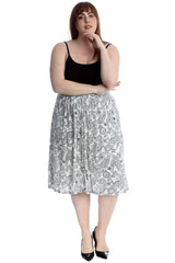 5055 Paisley Print Skater Skirt