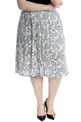 5055 Paisley Print Skater Skirt