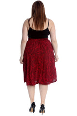 5055 Paisley Print Skater Skirt