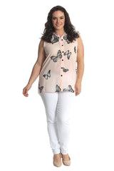 1563 Chiffon Butterfly Shirt