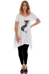 1192 Studded Fur Cat A-Line