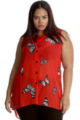 1563 Chiffon Butterfly Shirt