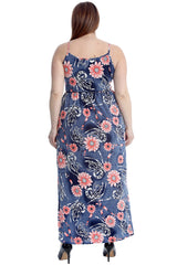 2260 Floral Print Frill Maxi Dress