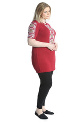 1080 Embroidered Print Sequin Tunic