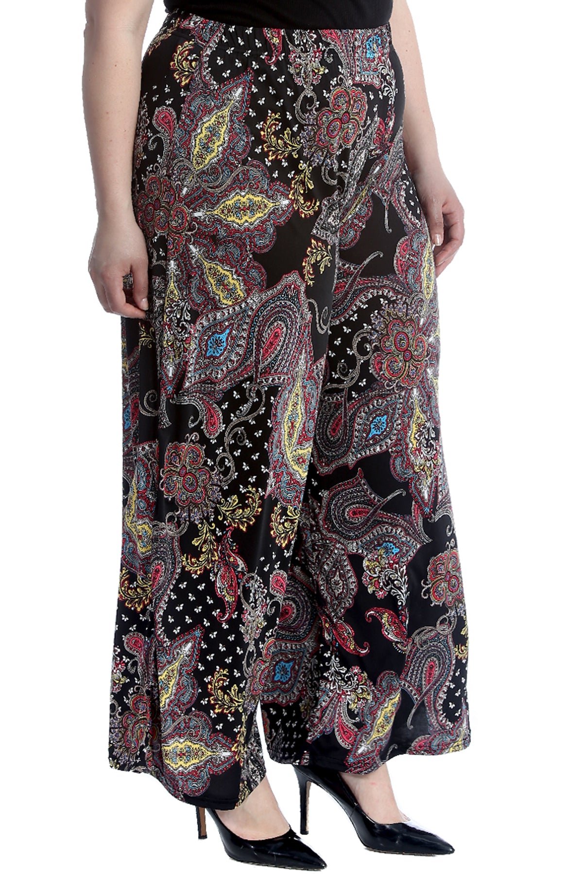 6099 Paisley Print Palazzo Trousers