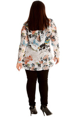 1505 Jungle Print Chiffon Shirt