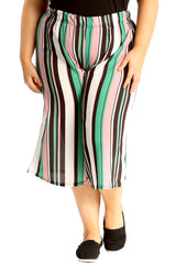 6089 Stripe Print Culottes
