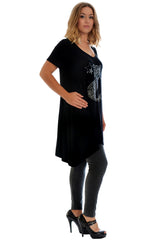 1192 Studded Fur Cat A-Line