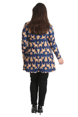 1425 Gingerbread Print Xmas Top