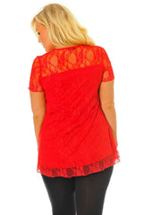 1079 Scarlet Lace Lined Top