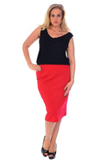 5005 Plain Ponte Pencil Skirt
