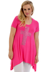 1152 Cross Metallic Stud A-Line Top