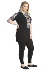 1080 Embroidered Print Sequin Tunic