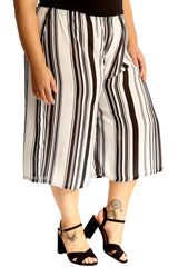 6089 Stripe Print Culottes