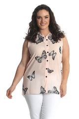1563 Chiffon Butterfly Shirt