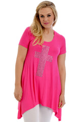 1152 Cross Metallic Stud A-Line Top