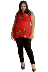 1563 Chiffon Butterfly Shirt