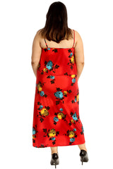 Frill Top Floral Print Maxi Dress