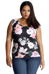 1466 Bold Floral Print Cami Vest