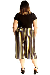 6089 Stripe Print Culottes