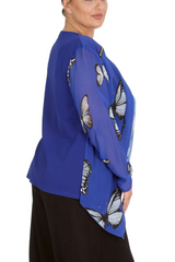 3172 Butterfly Zip Chiffon Cardigan Light & Elegant