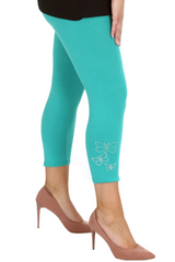 7002 Butterfly Foil Capri Leggings Shine Boldly