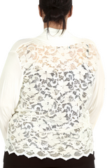3224 Scallop Lace Detail Back Cardigan