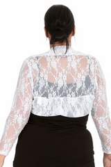 3143 Floral Lace Bolero Shrug – Elegant Plus Cover-Up