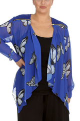 3172 Butterfly Zip Chiffon Cardigan Light & Elegant