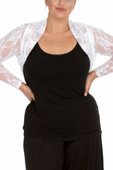 3143 Floral Lace Bolero Shrug – Elegant Plus Cover-Up