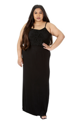 2238 Lace Detail Sleeveless Maxi Dress