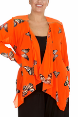 3172 Butterfly Zip Chiffon Cardigan Light & Elegant