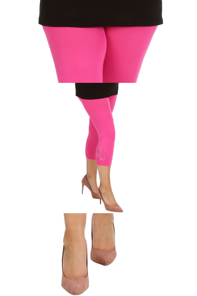 7002 Butterfly Foil Capri Leggings Shine Boldly
