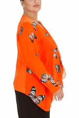 3172 Butterfly Zip Chiffon Cardigan Light & Elegant