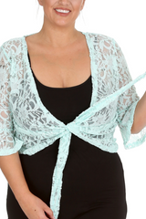 1091 Plus Size Sequin Lace Shrug  Elegant Sparkle