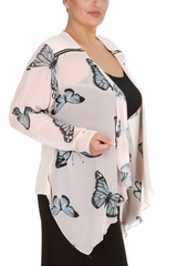3172 Butterfly Zip Chiffon Cardigan Light & Elegant
