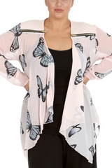3172 Butterfly Zip Chiffon Cardigan Light & Elegant