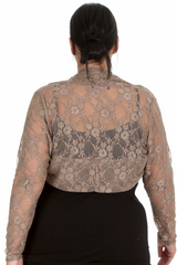 3143 Floral Lace Bolero Shrug – Elegant Plus Cover-Up
