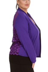 3224 Scallop Lace Detail Back Cardigan