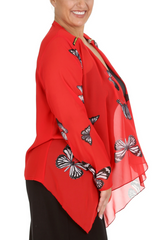 3172 Butterfly Zip Chiffon Cardigan Light & Elegant