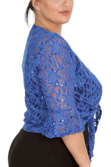 1091 Plus Size Sequin Lace Shrug  Elegant Sparkle
