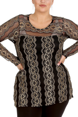 1562 Gold Frill Lace Top