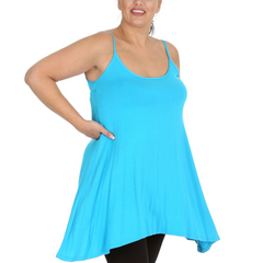 1288 Plus Size Stretch Thin Strap Tank Top