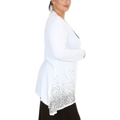 3173 Glitter Sequin Open Front Cardigan
