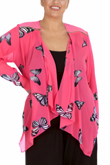 3172 Butterfly Zip Chiffon Cardigan Light & Elegant