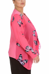 3172 Butterfly Zip Chiffon Cardigan Light & Elegant