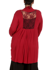 3022 Longline Lace Cardigan with Floral Detail