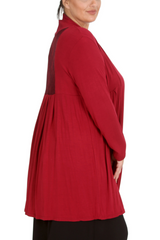3022 Longline Lace Cardigan with Floral Detail