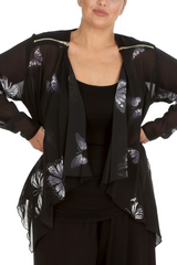 3172 Butterfly Zip Chiffon Cardigan Light & Elegant